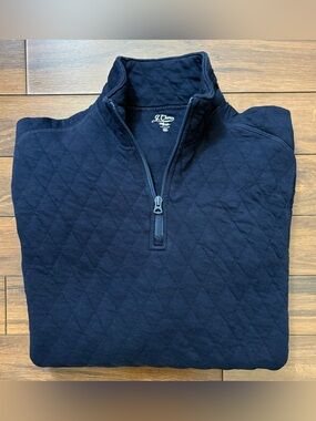J. Crew Quilted Half Zip Pullover. Size M